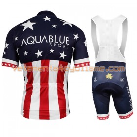 Tenue Cycliste et Cuissard à Bretelles Femme 2017-18 Aqua Blue Sport Championnats de États-Unis