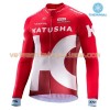 Tenue Cycliste Manches Longues et Collant à Bretelles 2016 Team Katusha Hiver Thermal Fleece N001