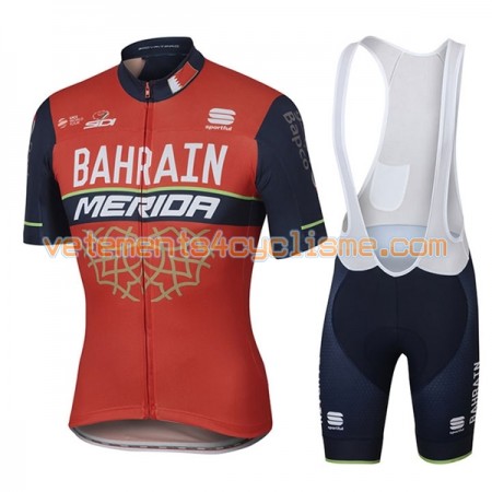 Tenue Cycliste et Cuissard à Bretelles 2017 Bahrain Merida N001