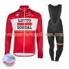 Tenue Cycliste Manches Longues et Collant à Bretelles Femme 2017 Lotto Soudal Hiver Thermal Fleece N001