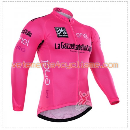 Maillot vélo Rose 2016 Giro dItalia Manches Longues