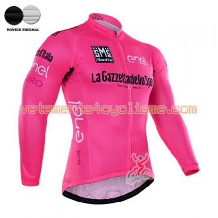Maillot vélo Rose 2016 Giro dItalia Hiver Thermal Fleece