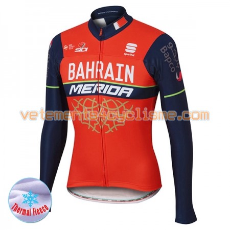 Maillot vélo 2017 Bahrain Merida Hiver Thermal Fleece N001