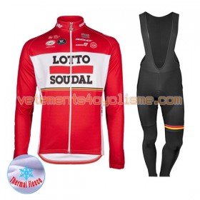 Tenue Cycliste Manches Longues et Collant à Bretelles 2017 Lotto Soudal Hiver Thermal Fleece N001