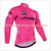Tenue Cycliste Rose Manches Longues et Collant à Bretelles 2016 Giro dItalia Hiver Thermal Fleece