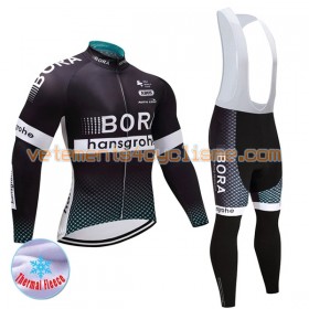 Tenue Cycliste Manches Longues et Collant à Bretelles Femme 2017 Bora-Hansgrohe Hiver Thermal Fleece N001
