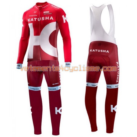 Tenue Cycliste Manches Longues et Collant à Bretelles 2016 Team Katusha N001