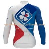 Tenue Cycliste Manches Longues et Collant à Bretelles 2017 FDJ Hiver Thermal Fleece N001
