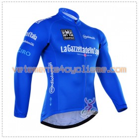 Tenue Cycliste Bleu Manches Longues et Collant à Bretelles 2016 Giro dItalia Hiver Thermal Fleece