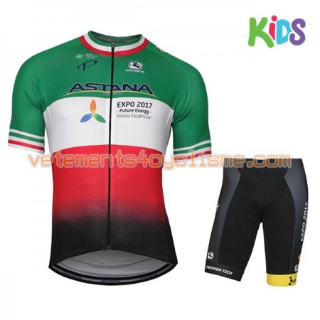 Tenue Cycliste et Cuissard Enfant 2017 Astana Pro Team Championnats de Italie