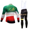 Tenue Cycliste Manches Longues et Collant à Bretelles 2017 Astana Pro Team Hiver Thermal Fleece N004