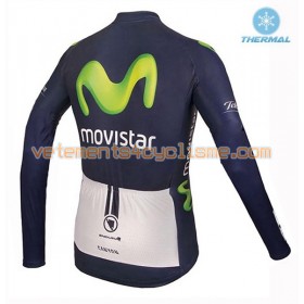 Maillot vélo 2016 Movistar Team Hiver Thermal Fleece N001