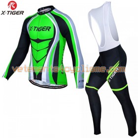 Tenue Cycliste Manches Longues et Collant à Bretelles 2017 X-Tiger N004