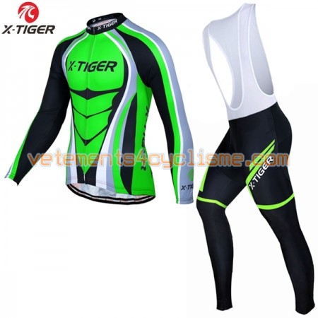 Tenue Cycliste Manches Longues et Collant à Bretelles 2017 X-Tiger N004
