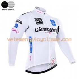 Maillot vélo Blanc 2016 Giro dItalia Hiver Thermal Fleece