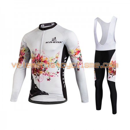 Tenue Cycliste Manches Longues et Collant à Bretelles Femme 2017 Aozhidian N006