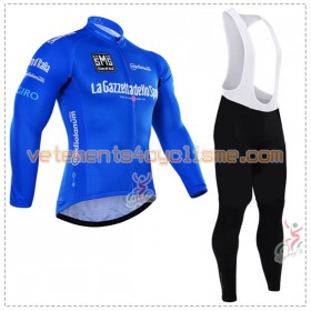 Tenue Cycliste Bleu Manches Longues et Collant à Bretelles 2016 Giro dItalia