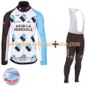 Tenue Cycliste Manches Longues et Collant à Bretelles 2017 AG2R La Mondiale Hiver Thermal Fleece N001