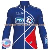 Tenue Cycliste Manches Longues et Collant à Bretelles 2017 FDJ Hiver Thermal Fleece N002