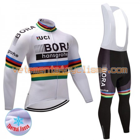 Tenue Cycliste Manches Longues et Collant à Bretelles Femme 2017 Bora-Hansgrohe Hiver Thermal Fleece N002