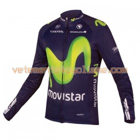 Tenue Cycliste Manches Longues et Collant à Bretelles 2016 Movistar Team N001