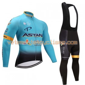 Tenue Cycliste Manches Longues et Collant à Bretelles Femme 2017 Astana Pro Team N001