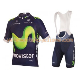 Tenue Cycliste et Cuissard à Bretelles 2016 Movistar Team N001