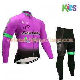 Tenue Cycliste Manches Longues et Collant Long Enfant 2017 Astana Pro Team N003