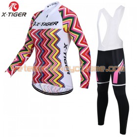 Tenue Cycliste Manches Longues et Collant à Bretelles Femme 2017 X-Tiger N002