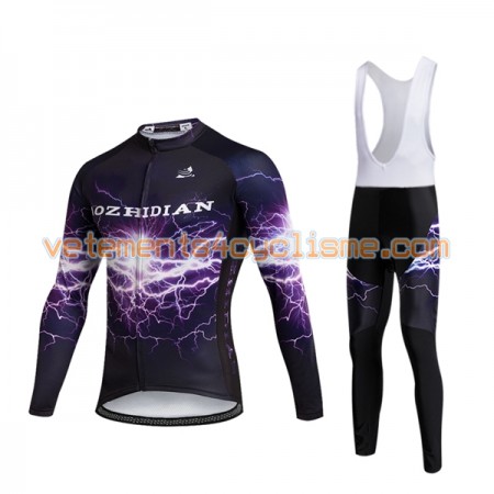 Tenue Cycliste Manches Longues et Collant à Bretelles 2017 Aozhidian N016