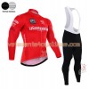 Tenue Cycliste Rouge Manches Longues et Collant à Bretelles 2016 Giro dItalia Hiver Thermal Fleece