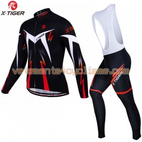 Tenue Cycliste Manches Longues et Collant à Bretelles 2017 X-Tiger N005