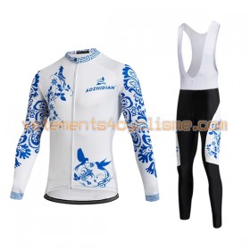 Tenue Cycliste Manches Longues et Collant à Bretelles Femme 2017 Aozhidian N007