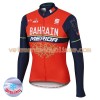Tenue Cycliste Manches Longues et Collant à Bretelles 2017 Bahrain Merida Hiver Thermal Fleece N001