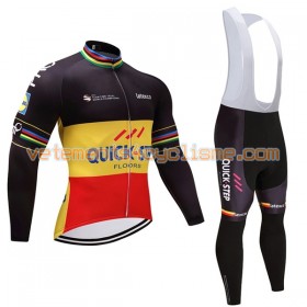 Tenue Cycliste Manches Longues et Collant à Bretelles 2017 Quick-Step Floors N002