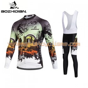 Tenue Cycliste Manches Longues et Collant à Bretelles 2017 Aozhidian N004