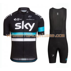 Tenue Cycliste et Cuissard à Bretelles 2016 Team Sky N001