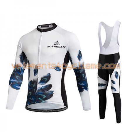 Tenue Cycliste Manches Longues et Collant à Bretelles Femme 2017 Aozhidian N005