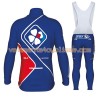Tenue Cycliste Manches Longues et Collant à Bretelles Femme 2017 FDJ N002