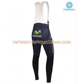 Collant à Bretelles 2016 Movistar Team Hiver Thermal Fleece N001