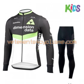 Tenue Cycliste Manches Longues et Collant Long Enfant 2017 Dimension Data N001