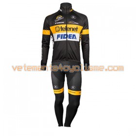 Tenue Cycliste Manches Longues et Collant à Bretelles 2017 Telenet Fidea Lions N001