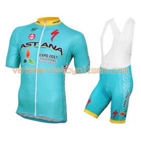 Tenue Cycliste et Cuissard à Bretelles 2016 Astana Pro Team N001