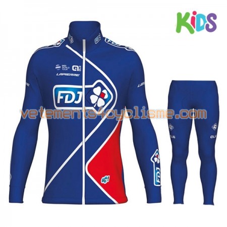 Tenue Cycliste Manches Longues et Collant Long Enfant 2017 FDJ N002
