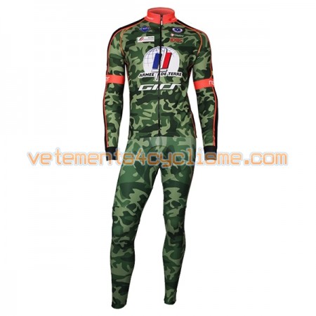 Tenue Cycliste Manches Longues et Collant à Bretelles 2017 Armee De Terre N001