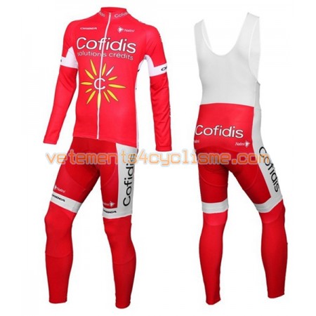 Tenue Cycliste Manches Longues et Collant à Bretelles 2016 Cofidis Pro Cycling N001