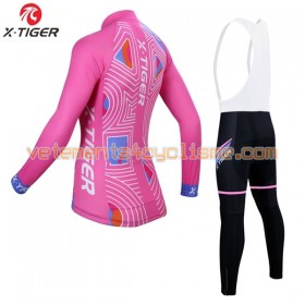 Tenue Cycliste Manches Longues et Collant à Bretelles Femme 2017 X-Tiger N008