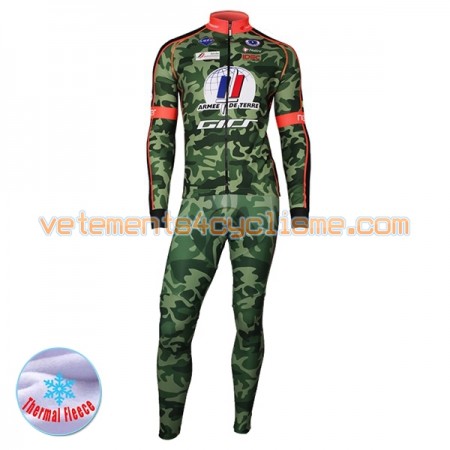 Tenue Cycliste Manches Longues et Collant à Bretelles 2017 Armee De Terre Hiver Thermal Fleece N001