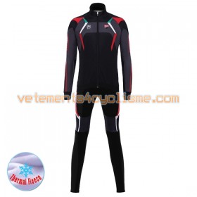 Tenue Cycliste Manches Longues et Collant à Bretelles 2017 Ducati Corse Hiver Thermal Fleece N001