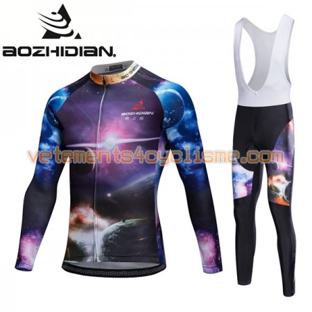 Tenue Cycliste Manches Longues et Collant à Bretelles 2017 Aozhidian N001
